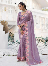 Crush silk saree design